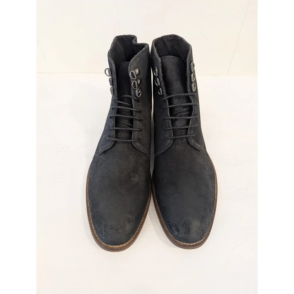 Banana Republic Noah Boots Mens 11M Black Suede Upper Leather Lace Up Ankle Boot